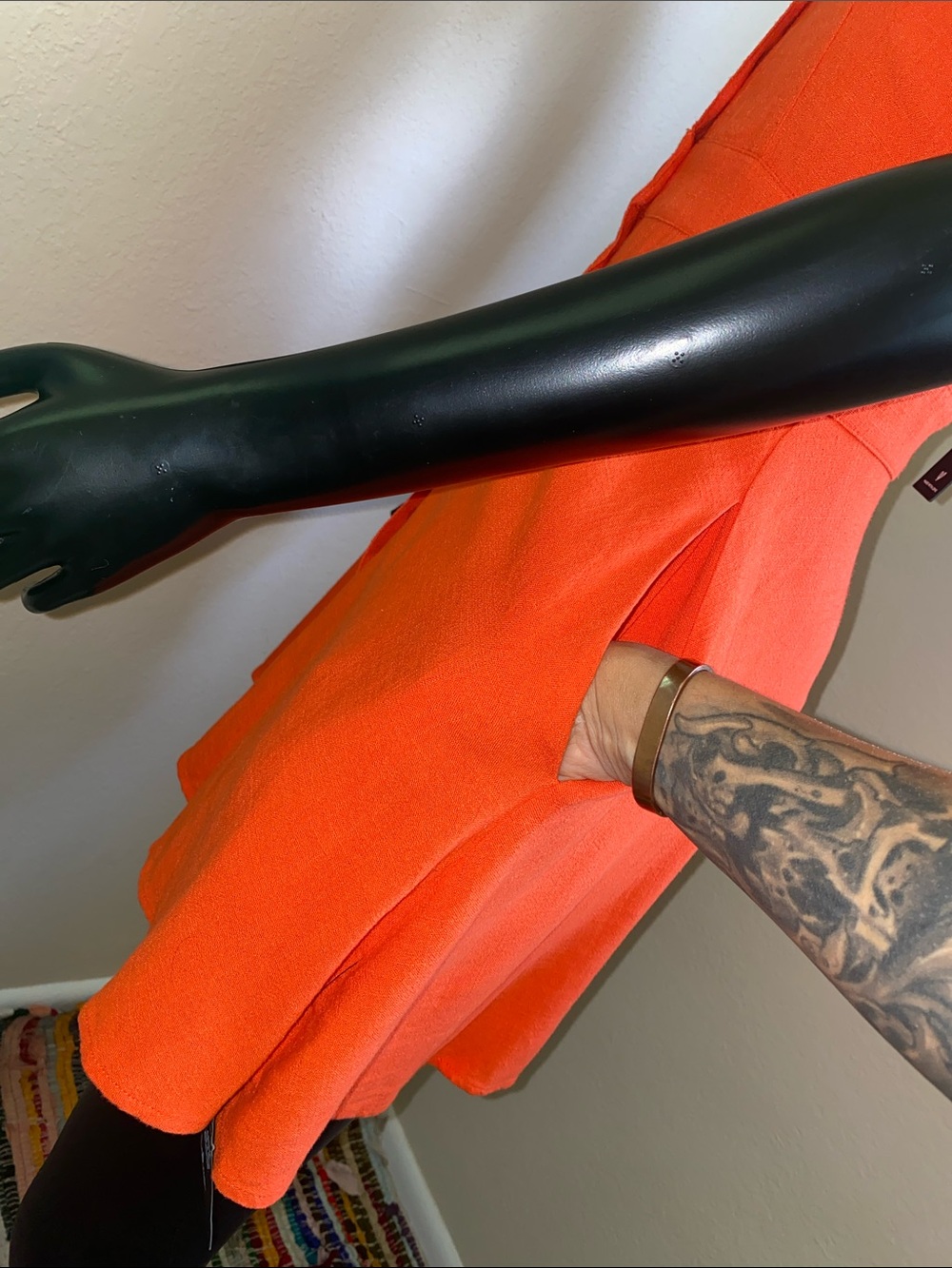 Lulu's Bright Orange Button-Front Mini Dress NWTs - Picture 6 of 15